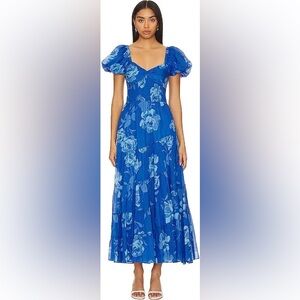Free People Sun-drenched Maxi Dress in Sapphire Combo NWT